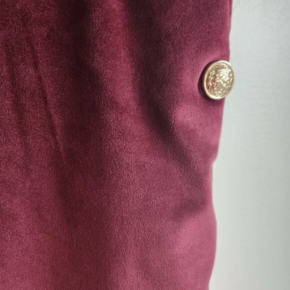 EUC Anthropologie Maison d’Amélie Burgundy Velvet Flared Pants - Sz 6 RUN LARGE - Picture 5 of 14